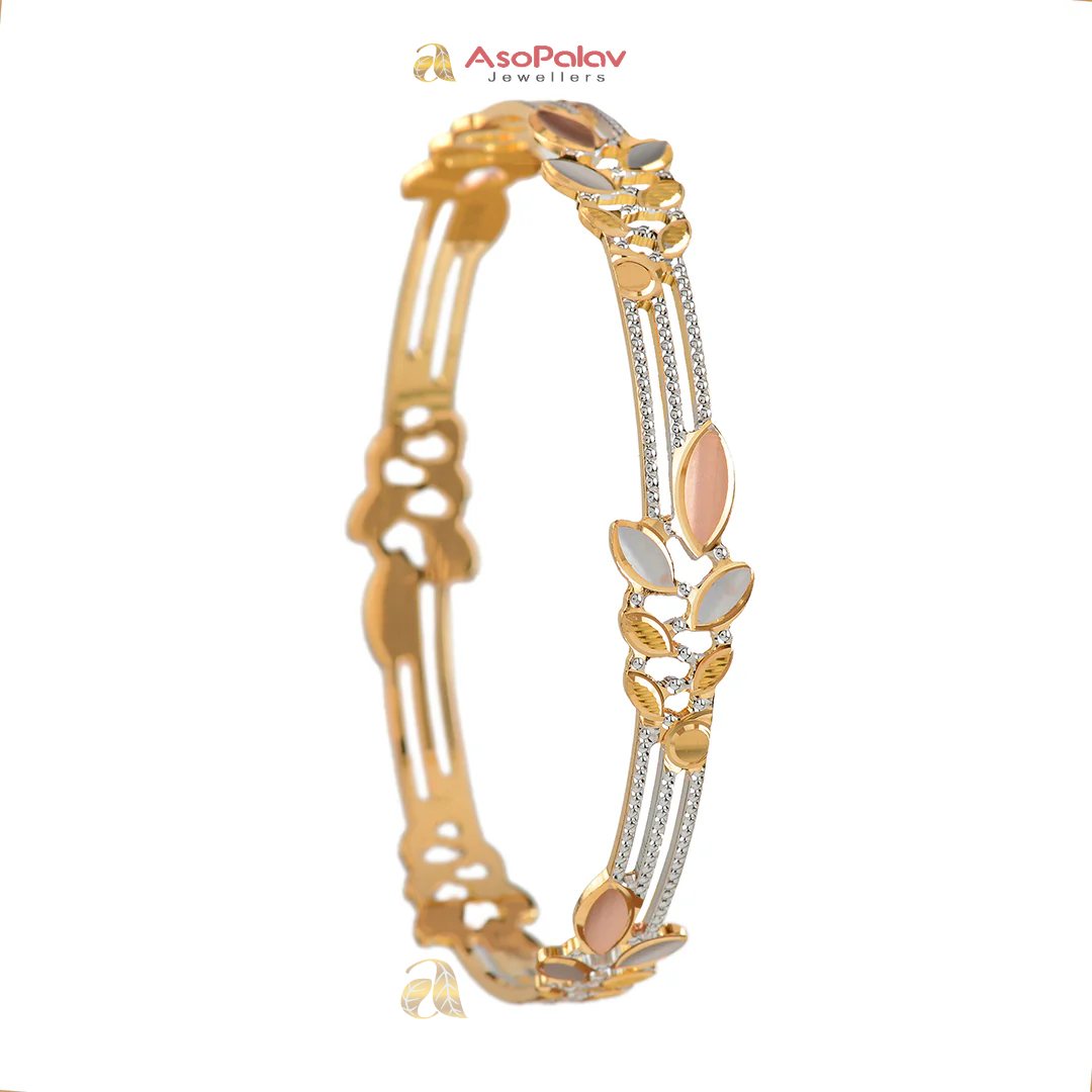 22K Contemporary Gold Bangles with Modern Designer Finish